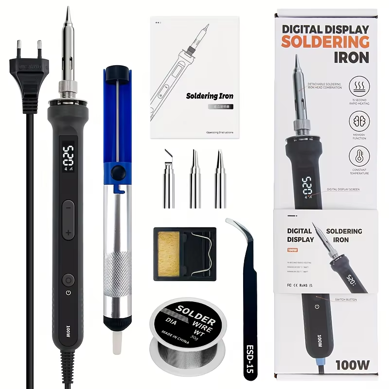Electronics Repair Tool Kit - 100W 디지털 납땜 인두 키트 오토바이