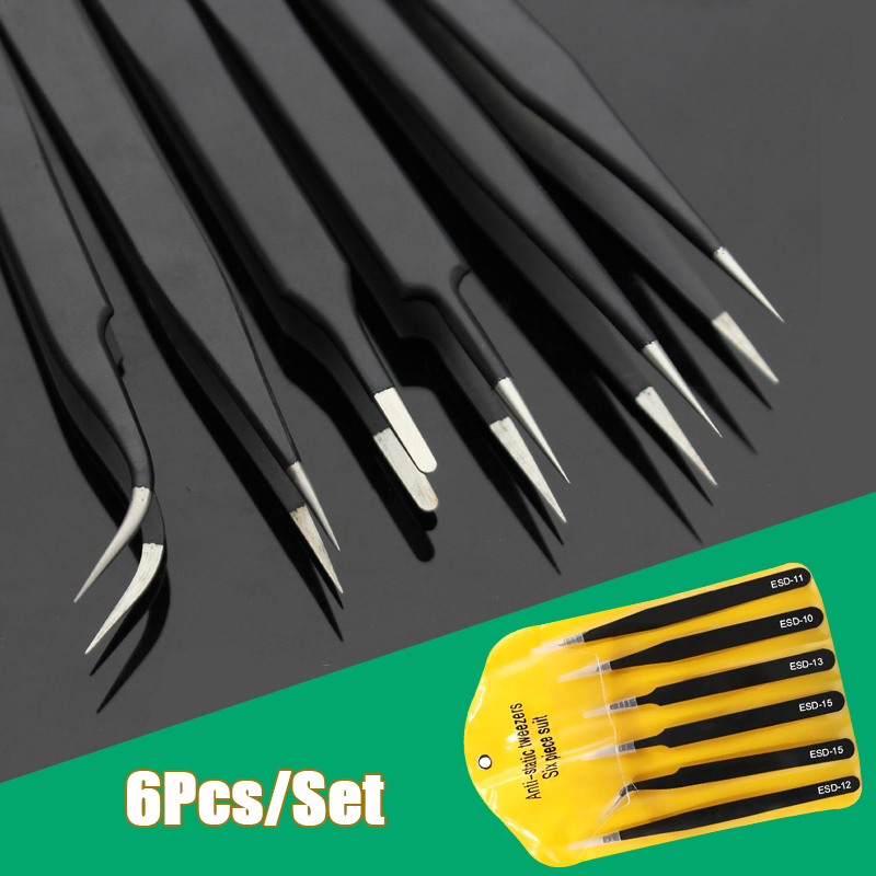 Electronics Repair Tool Kit - 6pcs 정밀 롱 핀셋 세트 ESD