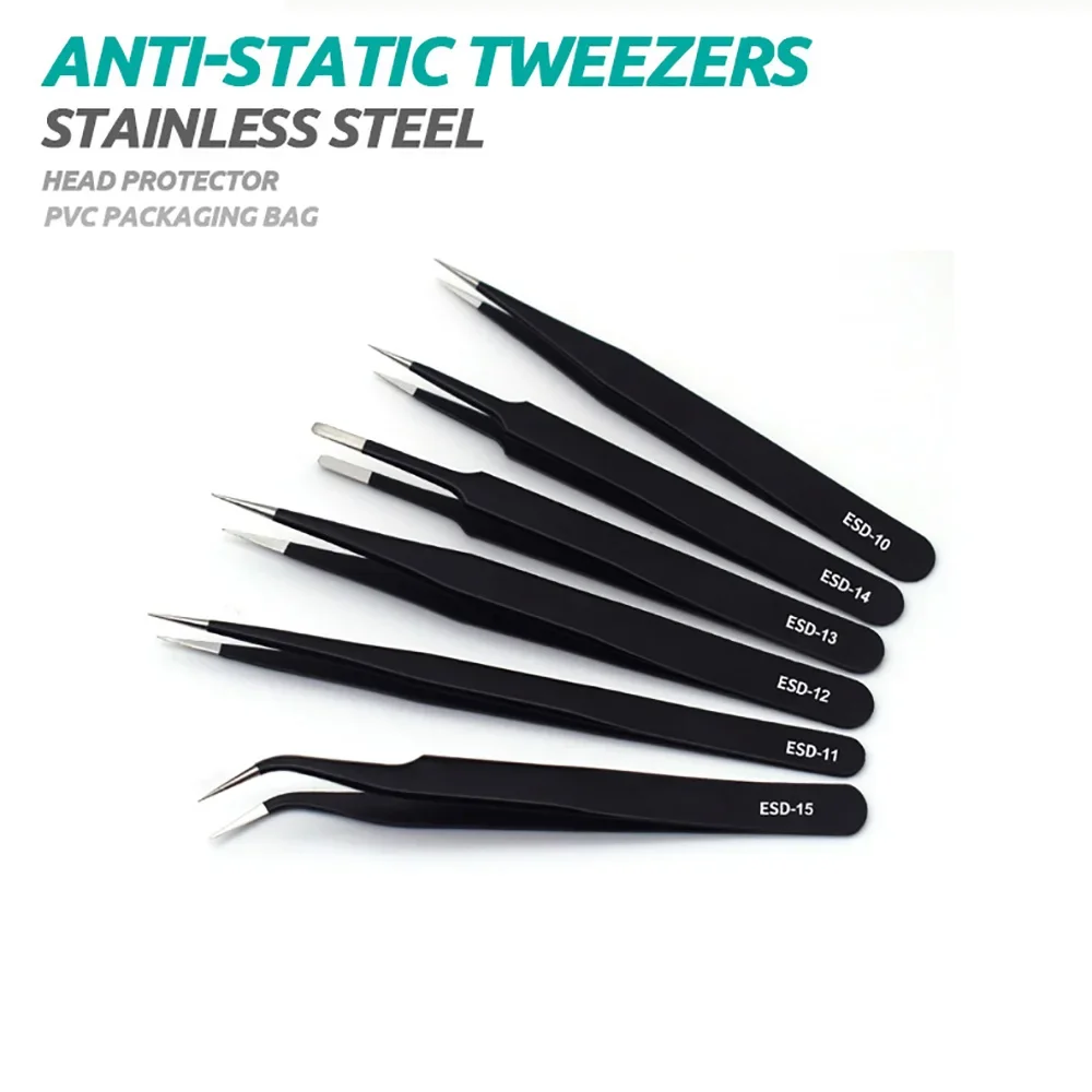 6pcs 정밀 핀셋 세트 ESD 정전기 방지 스테인레스 - Electronics Repair Tool Kit 리뷰 및 가격