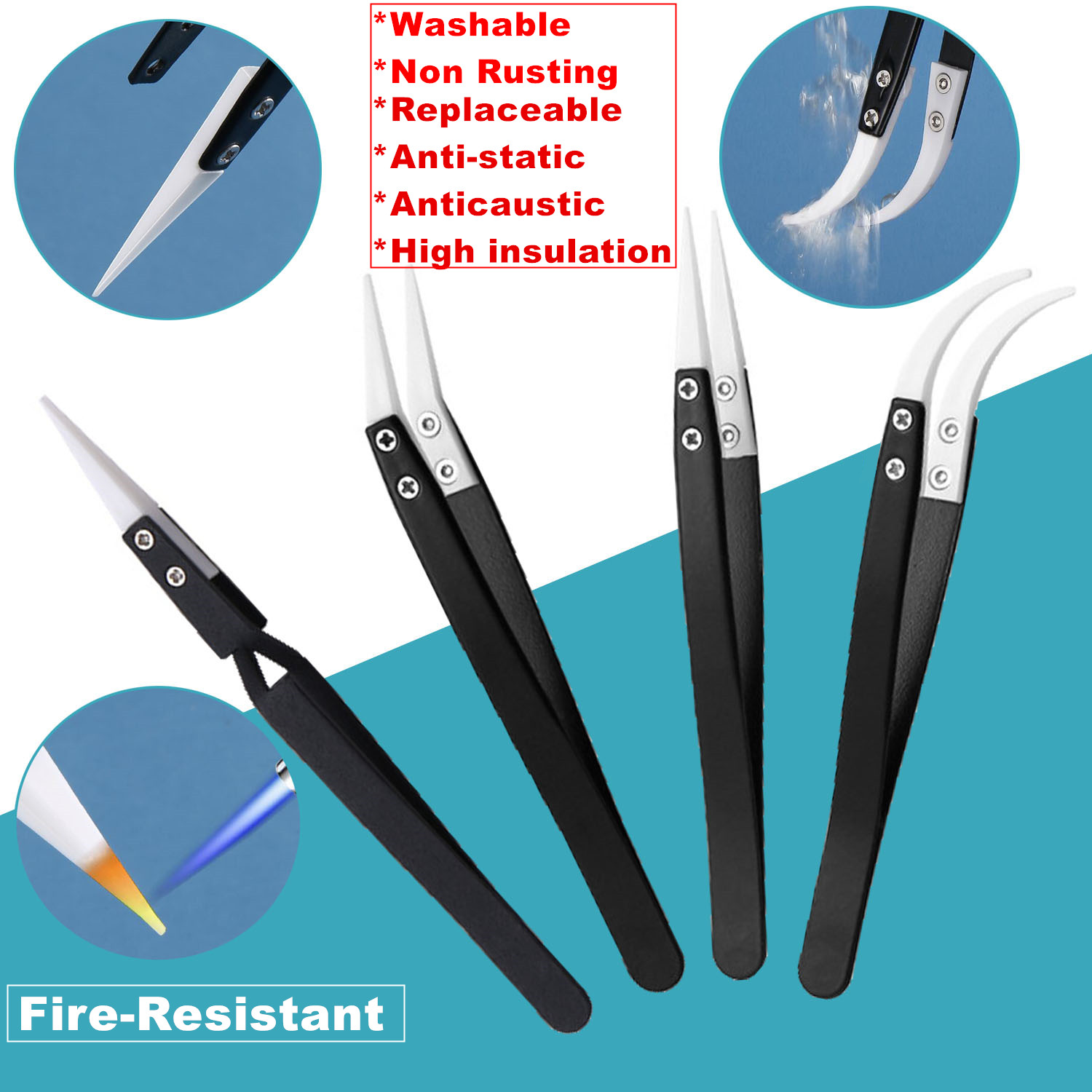 10개 세트 핀셋 세트 가방 스테인리스 스틸 정전기 방 - Electronics Repair Tool Kit 리뷰 및 가격