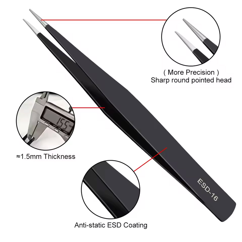 10개/세트 정밀 정전기 방지 곡선 및 직선 핀셋 스테 - Electronics Repair Tool Kit 리뷰 및 가격