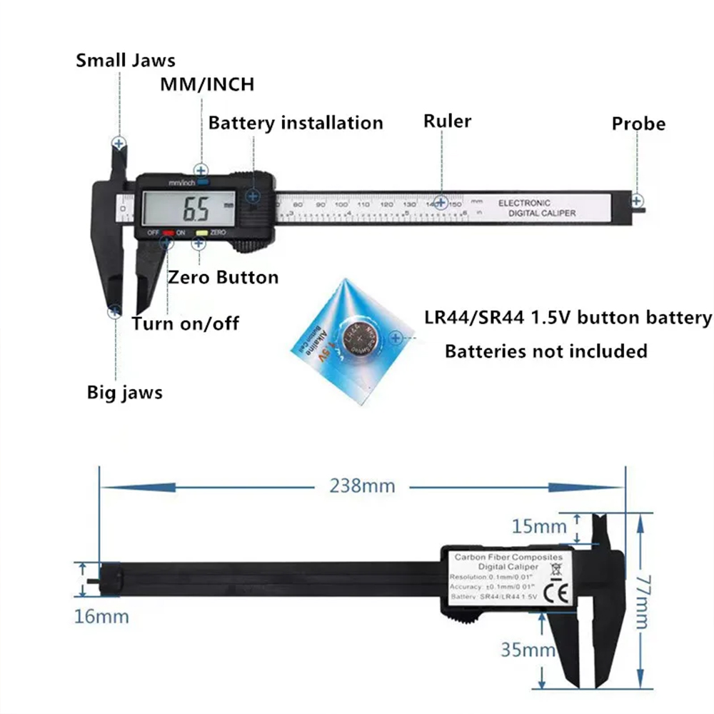 전자 디지털 켈리퍼 탄소 섬유 다이얼 버니어 플레이 켈 - Electronics Repair Tool Kit 리뷰 및 가격